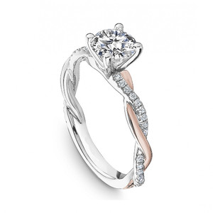 Anello Geometrico Rotondo Bicolore in Rame per Donne, Elegante Gioiello da Dito con Incastonatura a Griffe - Product Image 1