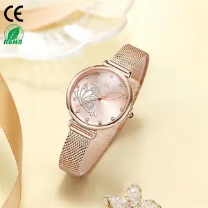 Charmingly Unique Custom Butterfly Wrist Watch With Waterproof Features And Stainless Steel Mesh Strap Ladies Watches