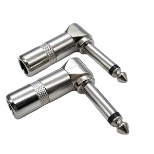 Conector de audio en ángulo recto de 6.35mm tipo L, conector mono de 2 pines para amplificador y micrófono. - Product Image 4