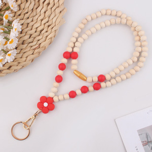 <span class=keywords><strong>Collier</strong></span> lanière perlé motif floral tendance, pendentif porte-clés fait main avec anneau porte-clés, joli porte-<span class=keywords><strong>badge</strong></span> et breloque de sac <span class=keywords><strong>pour</strong></span> le bureau - Product Image 3