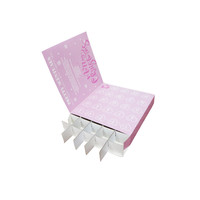 Calendrier de l'avent rose de 25 jours boîte-cadeau en carton recyclé brillant/laminé insérer faux cils stratification mate
