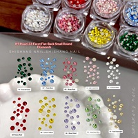 Paso Sico Flashy – Strass à dos plat pour nail art, 33 pièces, cristal K9, 8 mm, violet, rose clair, rouge rosé, champagne, multi-formes