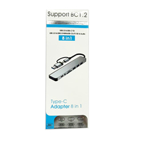 Base de Conexión 8 en 2 con Extensor USB, 4 Puertos USB-A, Lector de Tarjetas USB C TF/SD, Salida de Audio de 3.5mm para MacBook iPad Pro
