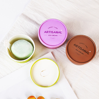 Magasins jetables personnalisés, magasins de crème glacée Gobelets en papier de crème glacée Gobelets en papier de crème glacée au chocolat avec logo personnalisable