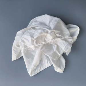 ผ้าเช็ดทำความสะอาดเกรดอุตสาหกรรม เกรด A ทำจากเศษผ้าฝ้ายสีขาว ผ้าเช็ดทำความสะอาดเสื้อยืด 100% ผ้าฝ้าย สำหรับทำความสะอาดเครื่องจักรในโรงงาน - Product Image 1