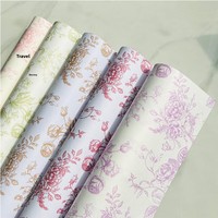 Papier d'emballage floral double face enduit de résine, imperméable et épaissi, pour bouquets, fleuristes, impression en héliogravure