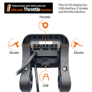 Vélo électrique <span class=keywords><strong>TongSheng</strong></span> VLCD5 avec 6 broches 8 broches 36V 48V affichage TSDZ2 panneau de commande de moteur moyen pièces de vélo électrique à courant continu - Product Image 5