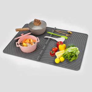 Modern Heat Resistant Food Grade <b>Silicone</b> Kitchen Dish <b>Draining</b> <b>Mat</b> Antibacterial Dishwasher Safe Eco-Friendly - Product Image 4