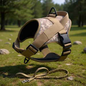 Chaleco Táctico para Perro, Camuflaje, Correa Acolchada, Talla Única, Uso en Exteriores, Material de Algodón, Corte Regular - Product Image 2