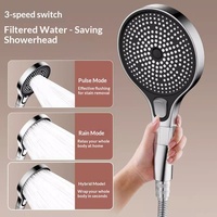 Ensemble de douche thermostatique en laiton pour salle de bain, avec pommeau de pluie à montage au plafond et douchette à main