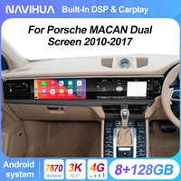 Radio Android Navihua para Porsche Macan 2010-2017 con Sistema de Entretenimiento para Copiloto, Navegación GPS, Unidad Principal Multimedia Actualizada