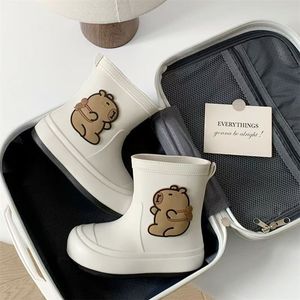 Botas de Lluvia para Niños Capibara, Altura Media, Antideslizantes, Aislantes, para Uso Escolar, Resistentes al Agua, con Cierre de Botones - Product Image 3