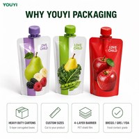 Pochettes souples personnalisées OEM imprimées pour jus liquides de qualité alimentaire, réutilisables, avec bec verseur, 100ml 150ml 200ml