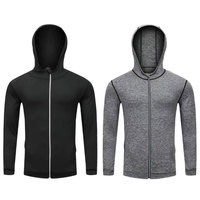 Vêtements de sport pour hommes, veste à capuche zippée, fine, respirante, à séchage rapide, en polyester, décontractée, pour le basketball et la course à pied