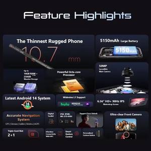 <span class=keywords><strong>Smartphone</strong></span> Original DOOGEE Blade 10 Pro Robuste Android 14 16 Go + 256 Go Téléphone Portable <span class=keywords><strong>Incassable</strong></span> Écran HD+ de 6,56'' 5150 mAh - Product Image 3