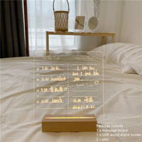 JAYI – tableau de mémo personnalisé en acrylique effaçable à sec avec lumière Led