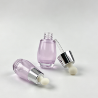 Bouteille compte-gouttes en verre transparente pour huiles essentielles, 30 ml et 50 ml, avec compte-gouttes en aluminium – Vente chaude