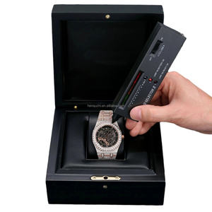 Reloj de diamantes VVS Moissanite Unisex hecho a mano de acero inoxidable esfera redonda de lujo enorme estilo Hip Hop prueba de pantalla analógica aprobada - Product Image 5