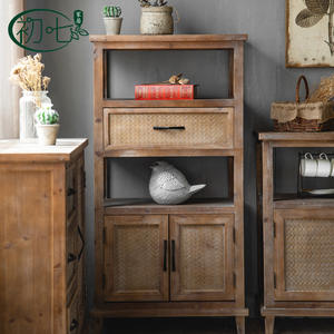 Vintage Distressed <b>Sideboard</b> A60 Living Room Cabinet With <b>Storage</b> 3 Compartments American Country Style Decorative Furniture - Product Image 2