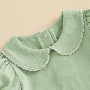 Body de Verano para Bebés Niñas, Transpirable, Suave, con Cierre de Botones, Manga Corta, Estilo Burbuja - Product Image 3