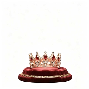 2026 新款奢华时尚巴洛克圆形小号合金水钻头饰皇冠适合婚礼派对 - Product Image 1