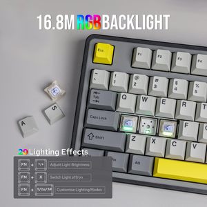 Ak980 Qingyun <b>Switch</b> (factory Black-grey-yellow) Tri-mode W/ <b>Oled</b> Display Rgb Diy Mechanical Keyboard Ak980 Qingyun <b>Switch</b> - Product Image 2