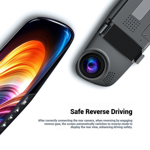 Caméra de tableau de bord de voiture, double objectif, rétroviseur, enregistreur de tableau de bord automatique, caméra de véhicule en voiture, vidéo Full HD 1080P - Product Image 3