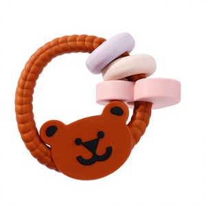 สร้อยข้อมือซิลิโคนรูปหมีเกรดอาหารสำหรับเด็ก ของเล่นกัดเล่น ช่วยปลอบประโลม ป้องกันการดูดนิ้ว - Product Image 1