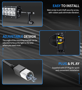 AURORA Thanh Đèn <span class=keywords><strong>Led</strong></span> Đường Địa Hình Cong Hai Hàng 500W <span class=keywords><strong>50Inch</strong></span> Cho Xe Tải - Product Image 4