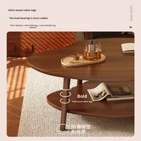 Table basse/table d'appoint de forme irrégulière en bois massif durable, style minimaliste moderne