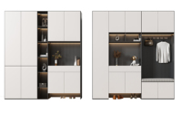 Meuble à chaussures en bois fermé pleine hauteur Elite, moderne, facile à assembler, grand format, pour entrée domestique, optimisation verticale complète de l'espace