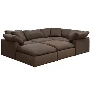 Modernes Wohnzimmer Schnitts ofa Set Enten feder Stoff Abnehmbarer Bezug Weiße Sofa Couch