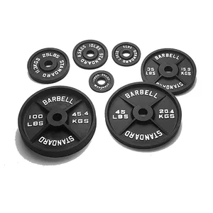 Cast Iron Weight Lifting Plates Set 45lbs Metal Weight Plates for Fitness Common 25kg Weight Plates for Sale