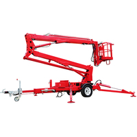 Nacelle élévatrice remorquable 12m-24m pour travaux en hauteur, homologuée CE, avec tuyau rotatif haute pression entièrement étanche, durable et stable