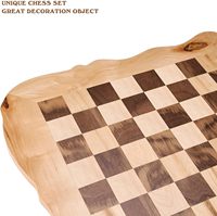 Échiquier en bois Eco Pinède Échiquier Rustique À La Main Jeu D'échecs Bureau Bureau Décoratif Cadeau Article