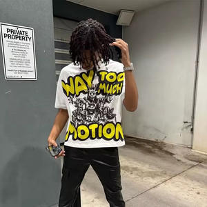 Vente en gros 240 gsm logo personnalisé t-shirt en coton lourd impression numérique t-shirts graphiques personnalisés pour hommes - Product Image 1