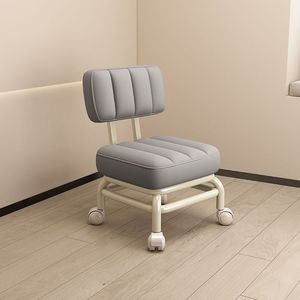 Modern Kids Rolling <b>Stool</b> with Backrest <b>Cushioned</b> Ottoman on Casters for Home Study Playroom - Product Image 5