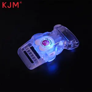 Kjm gesper kunci ekstensi daya lampu Led gesper kerah plastik transparan lampu Led kerah hewan peliharaan Logo kustom