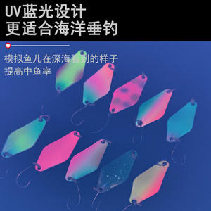 Leurre de pêche métallique double face lumineux UV 2.5g, 3.5g, 5g, 10 couleurs, pour la truite, le chub, le whitebait et le greenfin, idéal pour les lances longues - Product Image 6