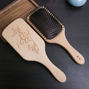 100% natural mensaje aseo cojín de aire de madera de bambú cabello paleta peine para casa <span class=keywords><strong>Barbero</strong></span> Uso de viaje - Product Image 3