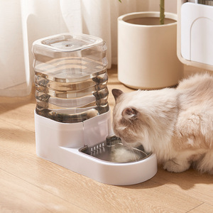 Fontaine à eau automatique pour animaux de compagnie, chat et chien, en acier inoxydable et plastique solides, portable, étanche, avec logos personnalisés - Product Image 1