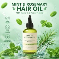 Huile capillaire naturelle à base de romarin et menthe pressée à froid, enrichie en pépins de raisin, nourrissante et lissante, 30ml, marque privée