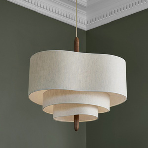 Lustre moderne de style antique français pour salle à manger, chambre vintage, luminaires suspendus en tissu décoratifs - Product Image 1