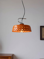 Lampe suspendue moderne de luxe en céramique orange, design chromé brillant en treillis tressé, pour projets hôteliers et décoration de restaurants