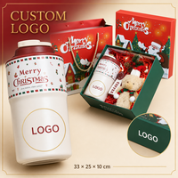 Coffret cadeau de Noël personnalisé avec gobelet, couverture, ours en peluche, panier cadeau de Noël pour événements d'entreprise, vente en gros