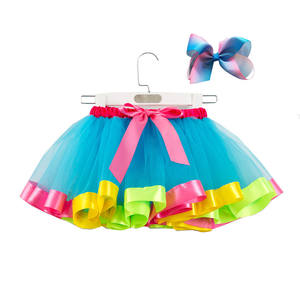 Jupe tutu arc-en-ciel pour petites filles avec nœud papillon, robe de danse tutu pour enfants - Product Image 5