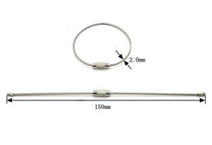 2mm Wire Diameter Stainless Steel Wire Keychains Cable <b>Key</b> Ring - Product Image 3