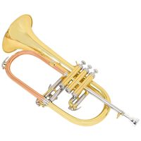 Flugelhorn Profesional Berkualitas Tinggi dari Kuningan Fosfor dengan Leadpipe Berlapis Emas, Instrumen Flugelhorn Bb dengan Cupronickel, Diameter Lubang 11.3mm