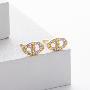 Boucles d'oreilles pendantes en argent sterling pour femme, avec chaînes et zircons pavés, motif nez de cochon, ovales, bijoux de fête, cadeau - Product Image 6