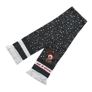 Warm Santa Reindeer Snow Christmas Scarves for Festival